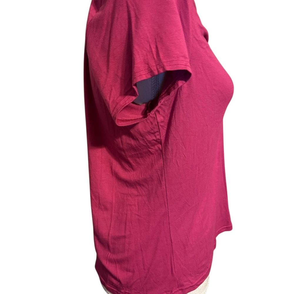 NWT  Willi Smith Pink Ruched Short Sleeve Top  XL    #O - Picture 3 of 8